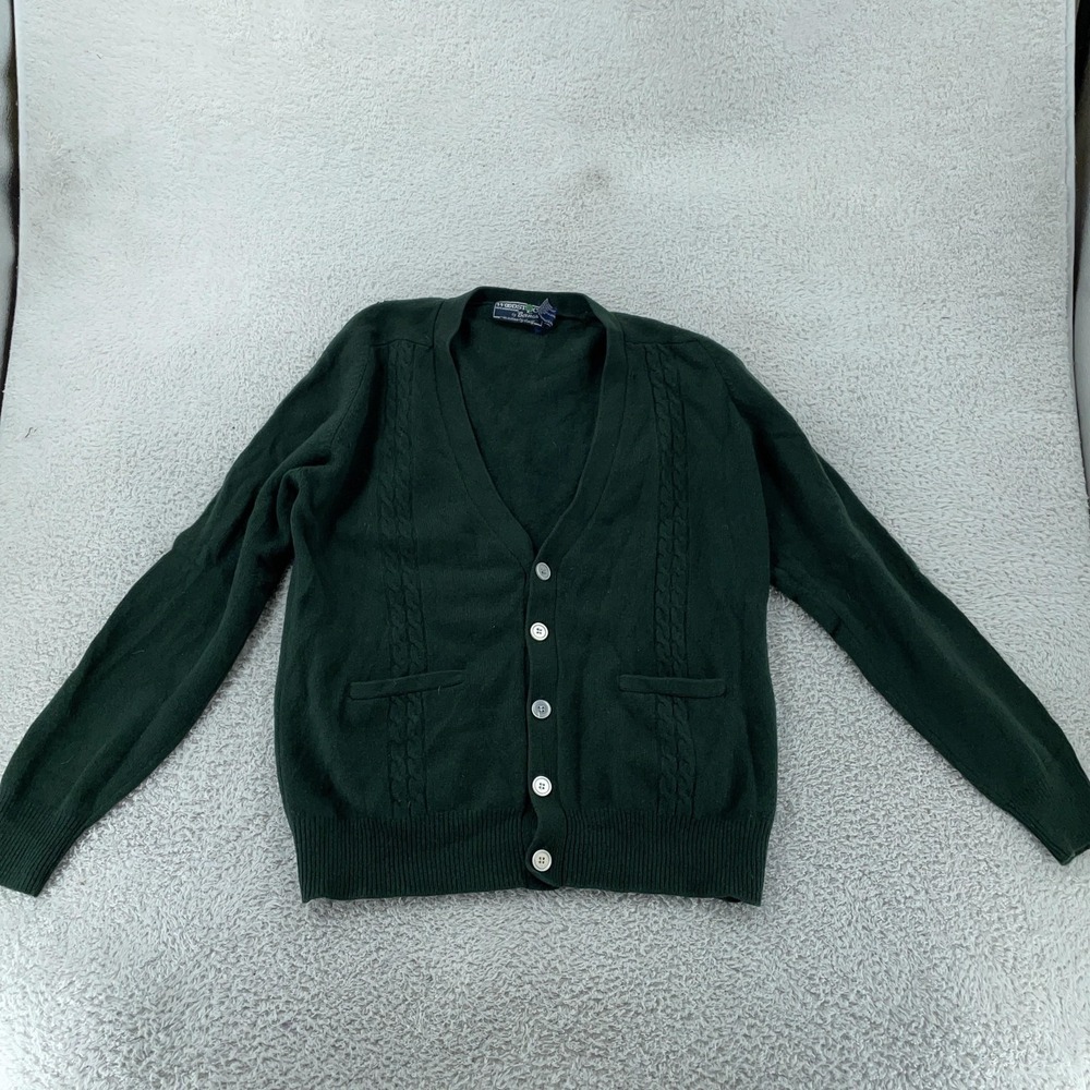 Vtg‎ Woodstock International by Bernard Sweater Mens M Green Lambswool Cardigan